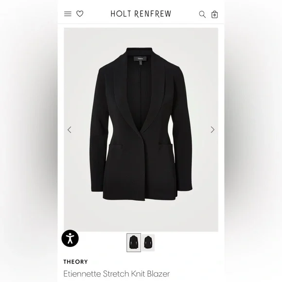 THEORY Etiennette Stretch Knit Blazer - Medium - Picture 2 of 7